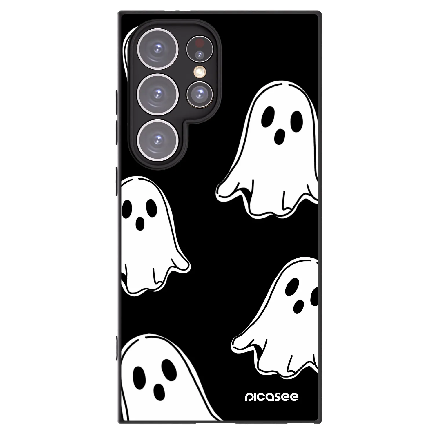 Picasee silikonowe czarne etui na Samsung Galaxy S24 Ultra S928B 5G - Black ghosts