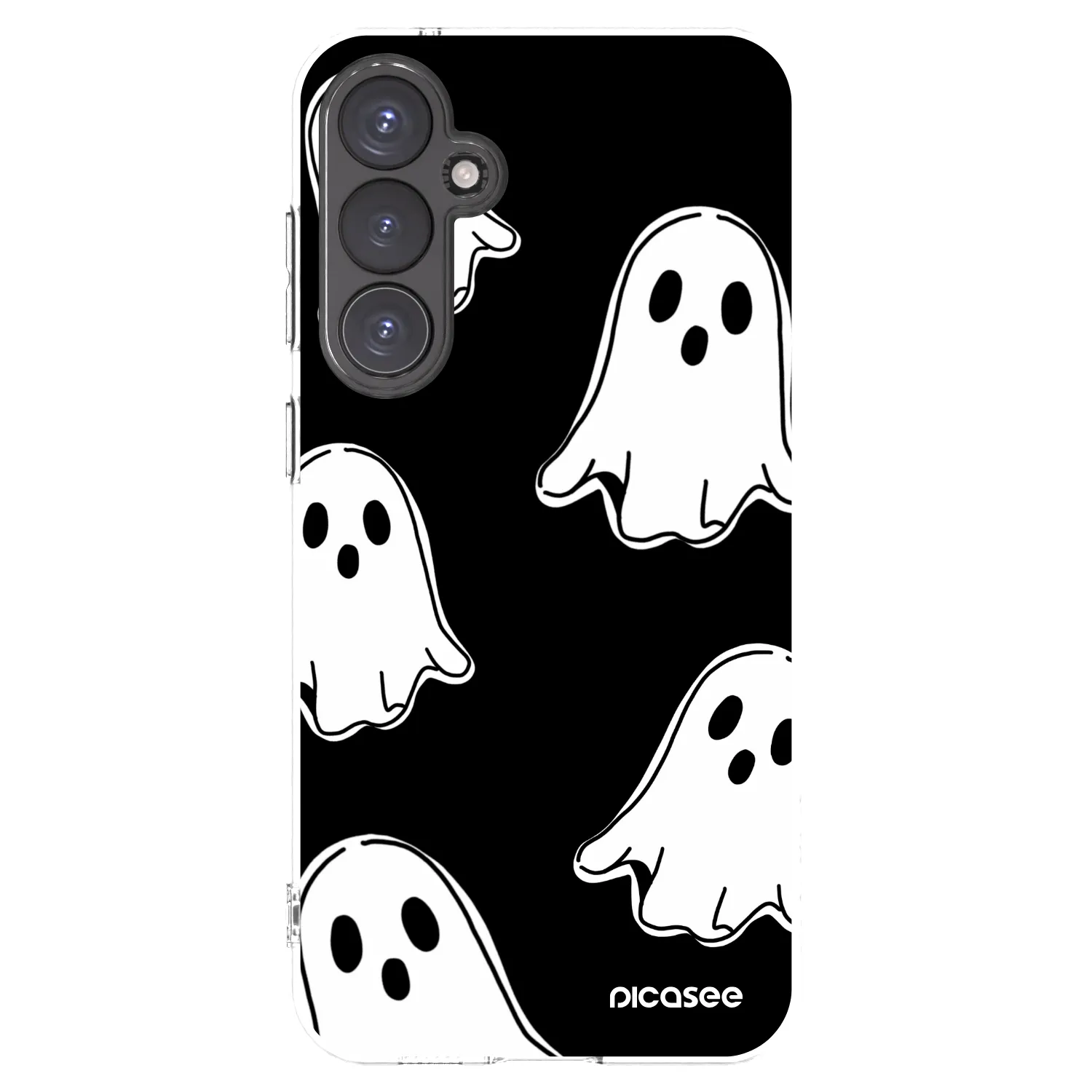 Picasee silikonowe przeźroczyste etui na Samsung Galaxy S23 FE S711B - Black ghosts