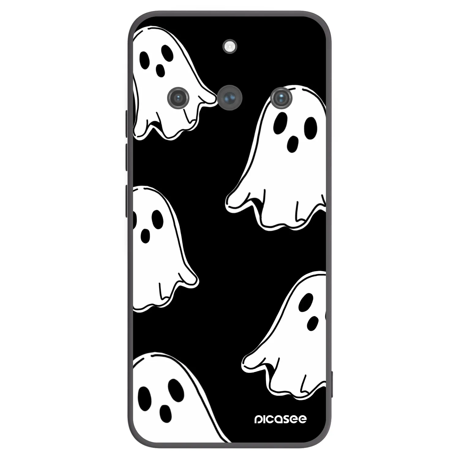 Picasee silikonowe czarne etui na Realme 11 Pro+ - Black ghosts