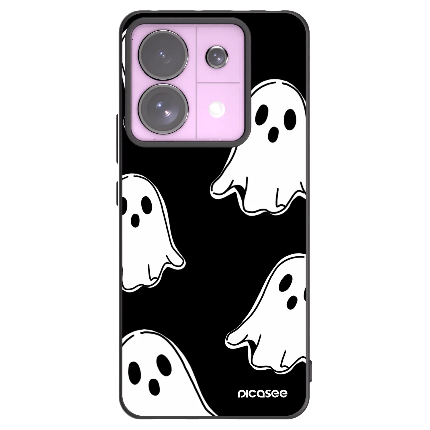 Picasee silikonowe czarne etui na Xiaomi Redmi Note 13 Pro 5G - Black ghosts