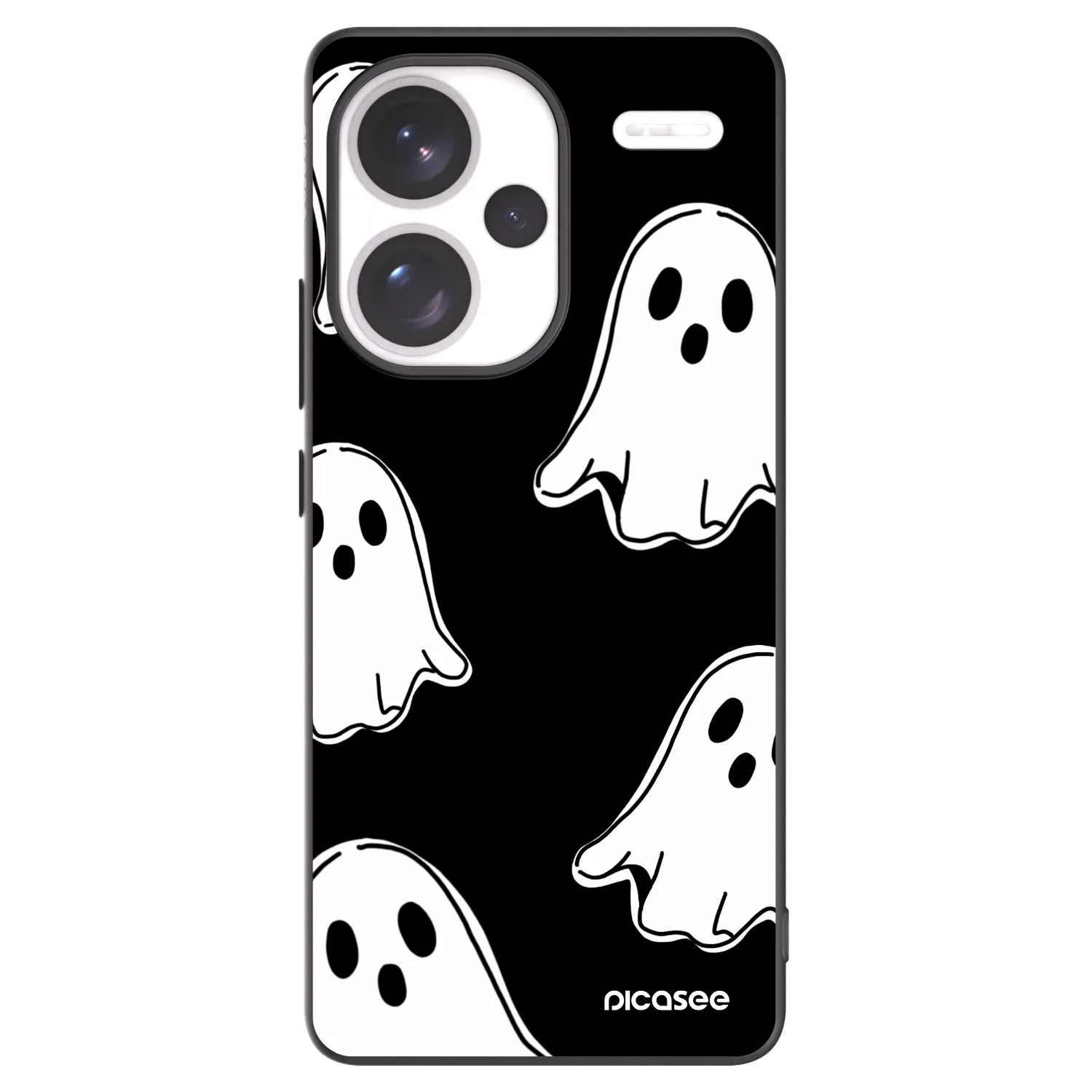 Picasee silikonowe czarne etui na Xiaomi Redmi Note 13 Pro+ 5G - Black ghosts