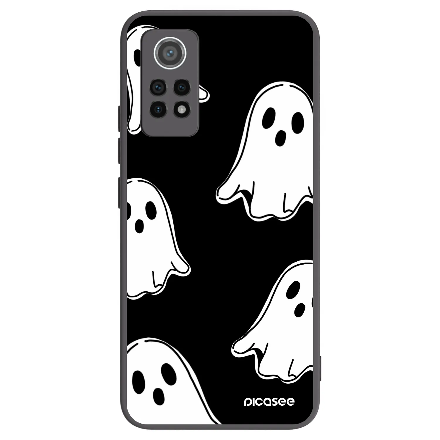 Picasee silikonowe czarne etui na Xiaomi Redmi Note 12 Pro 4G - Black ghosts