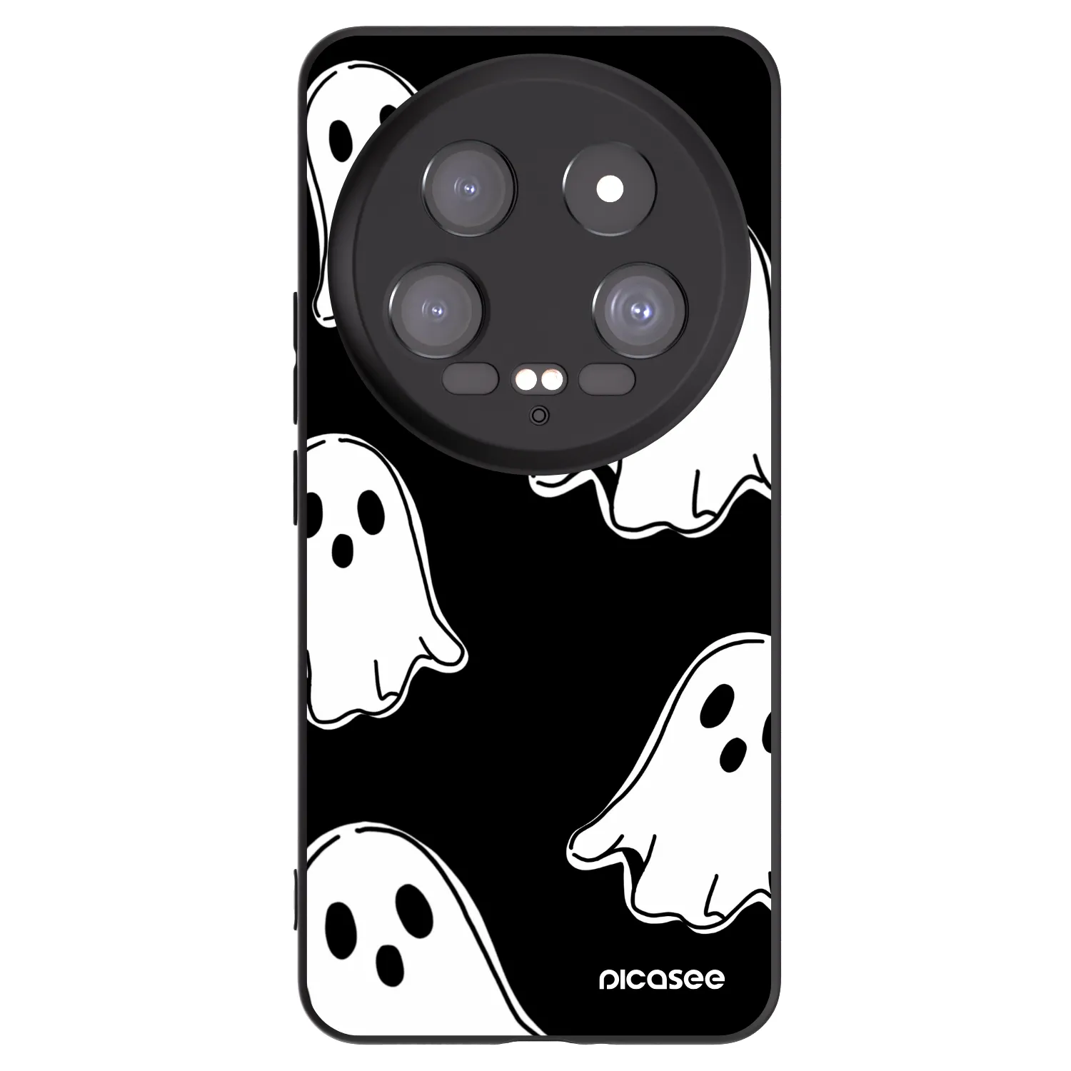 Picasee silikonowe czarne etui na Xiaomi 14 Ultra - Black ghosts