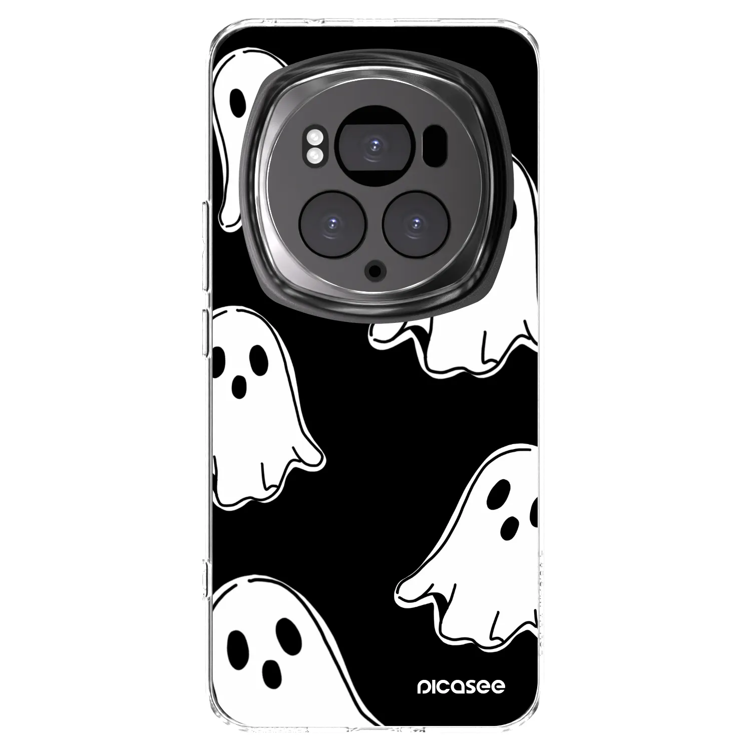Picasee silikonowe przeźroczyste etui na Honor Magic6 Pro - Black ghosts