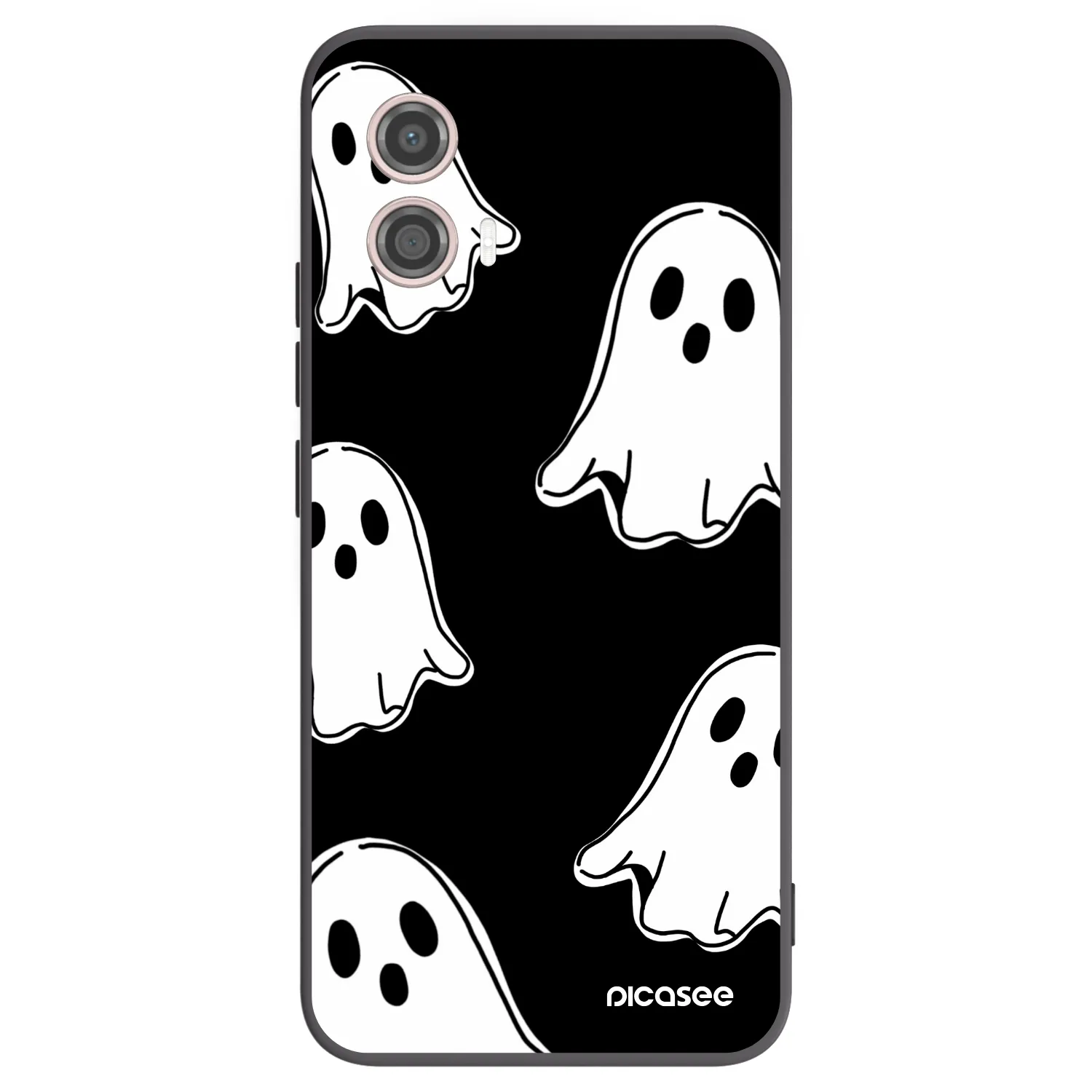 Picasee silikonowe czarne etui na Motorola Moto G53 5G - Black ghosts