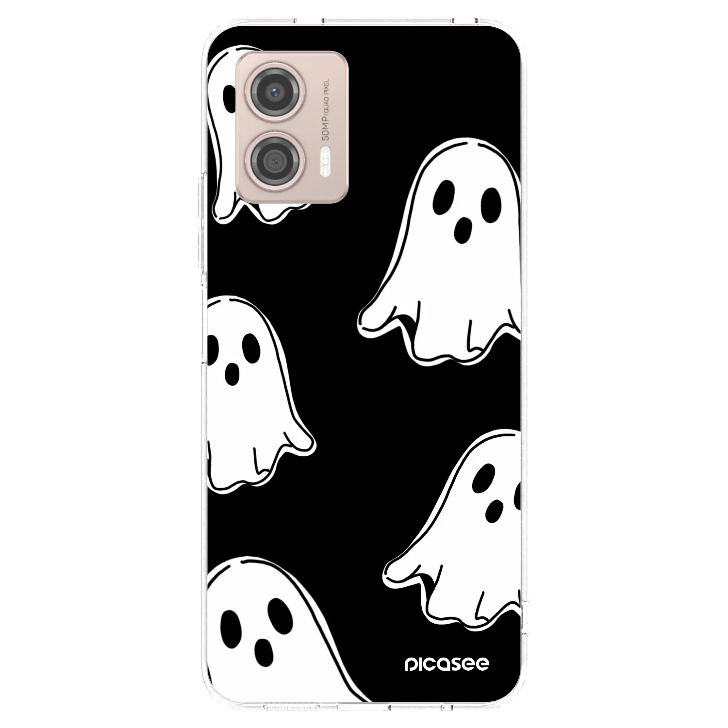Picasee silikonowe przeźroczyste etui na Motorola Moto G53 5G - Black ghosts