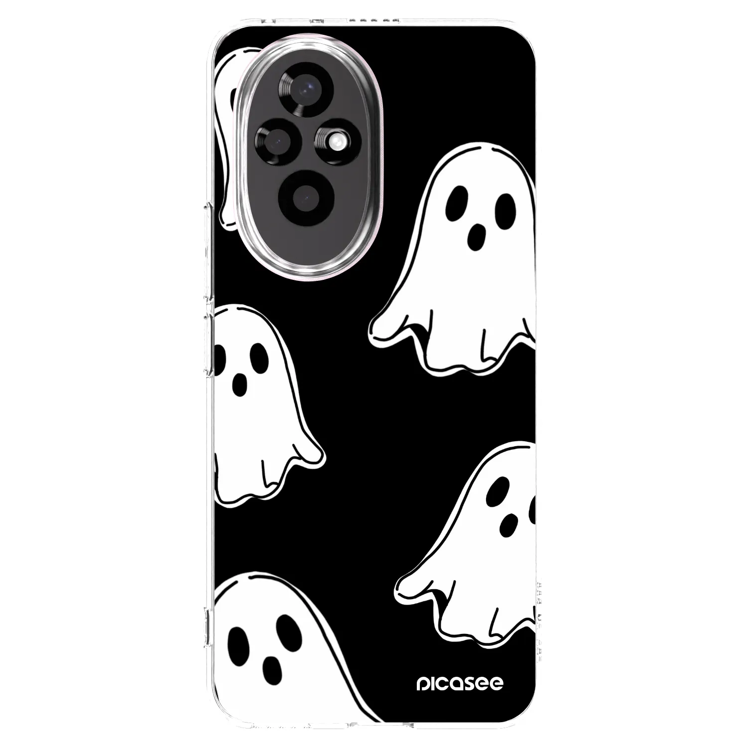 Picasee silikonowe przeźroczyste etui na Honor 200 5G - Black ghosts