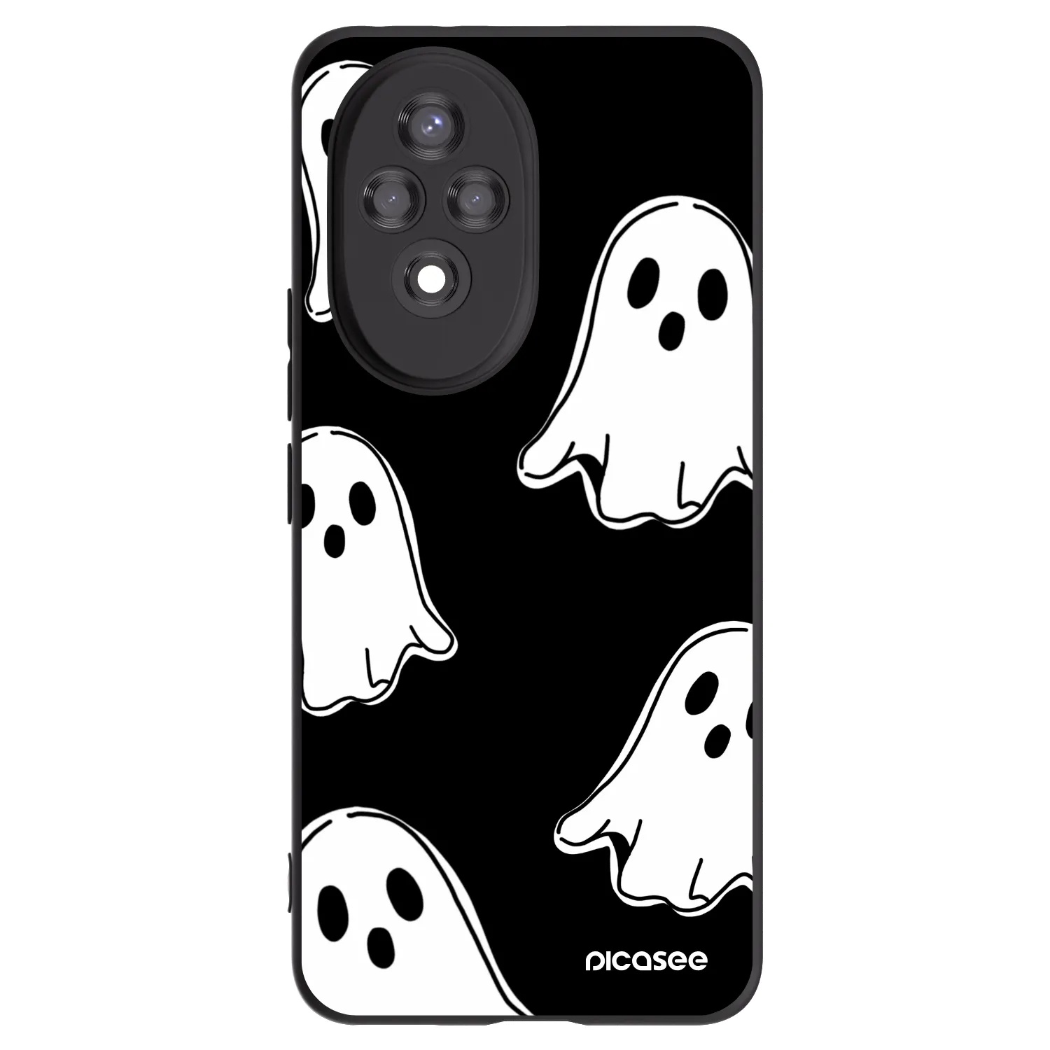 Picasee silikonowe czarne etui na Honor 200 Pro 5G - Black ghosts