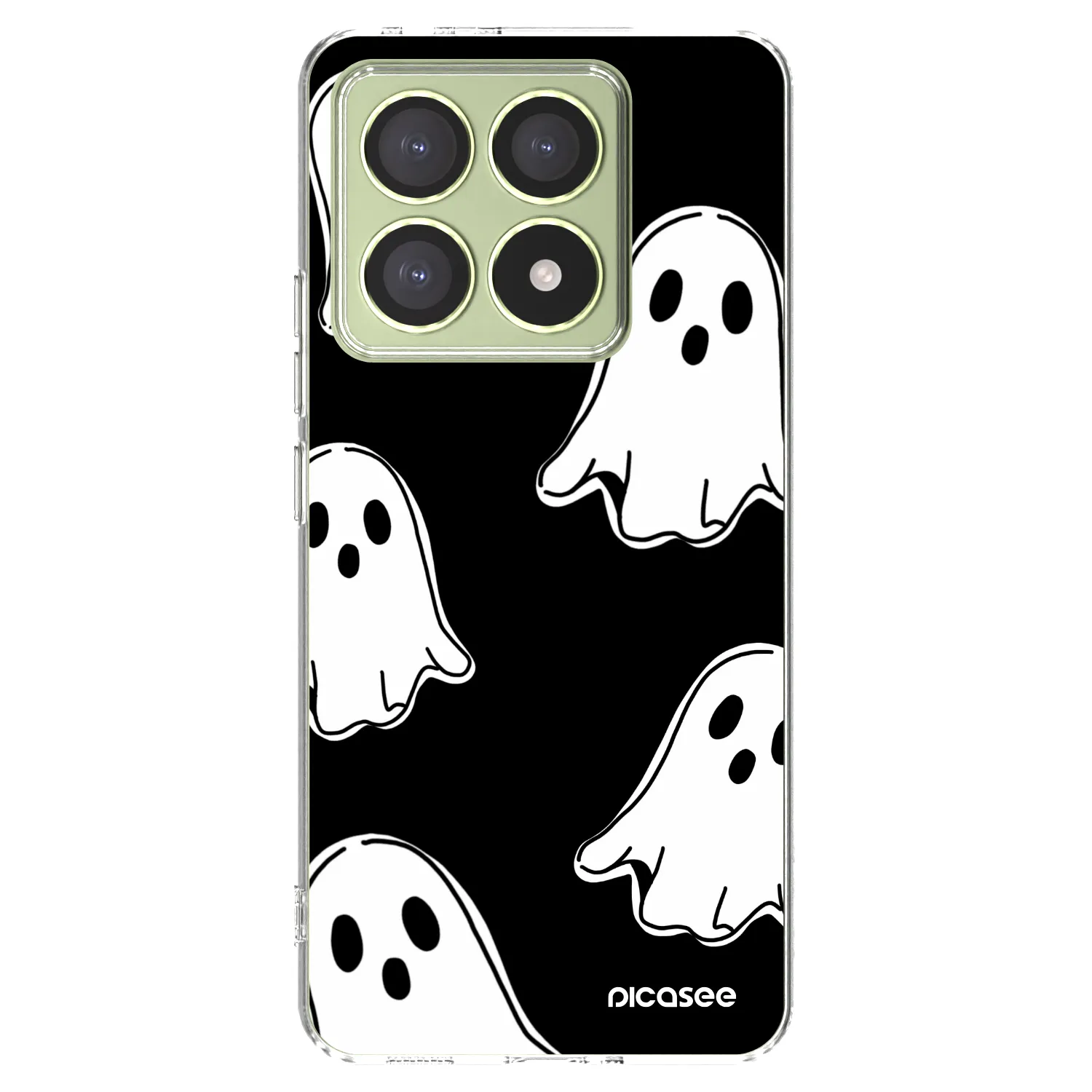 Picasee silikonowe przeźroczyste etui na Xiaomi 14T - Black ghosts