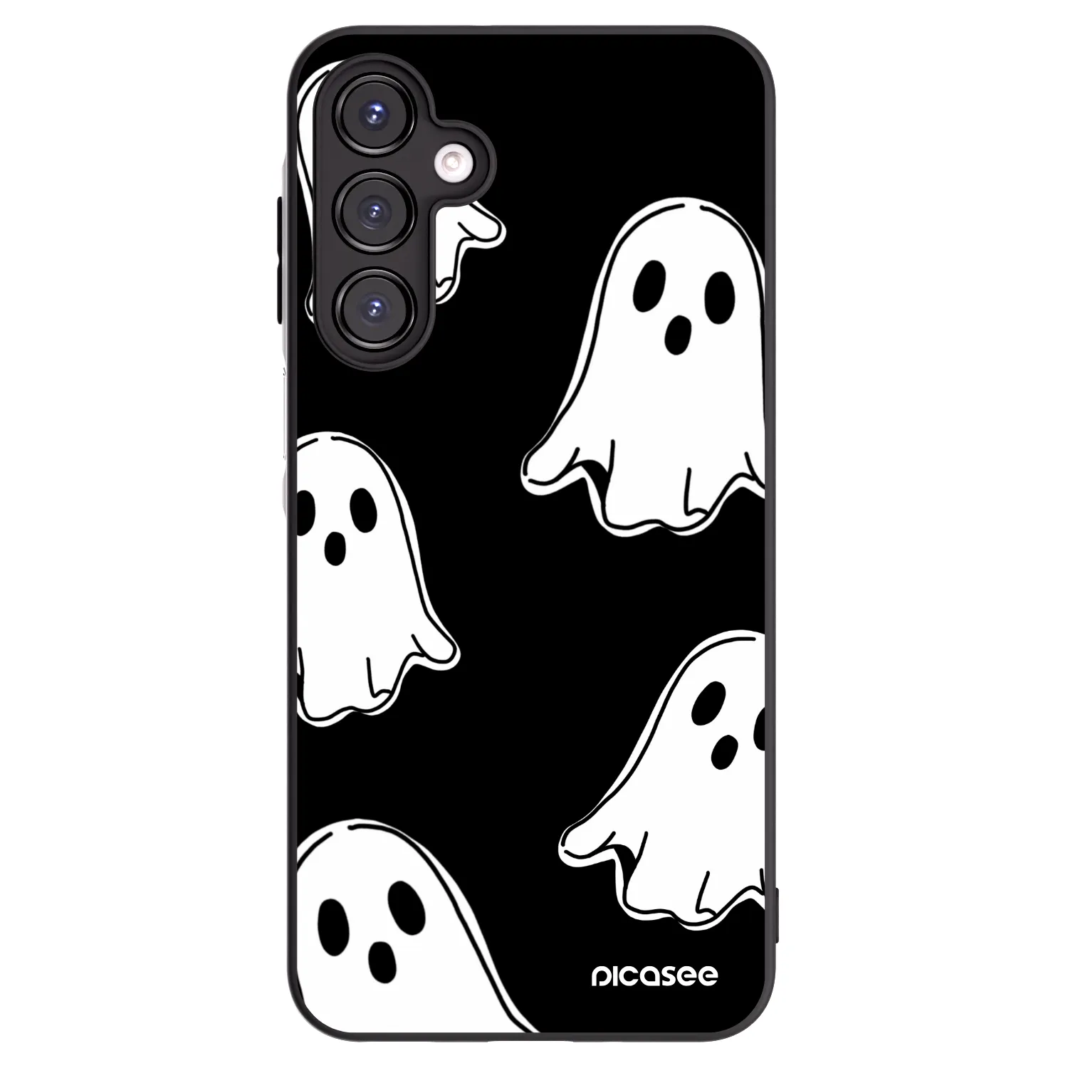 Picasee silikonowe czarne etui na Samsung Galaxy A16 5G - Black ghosts