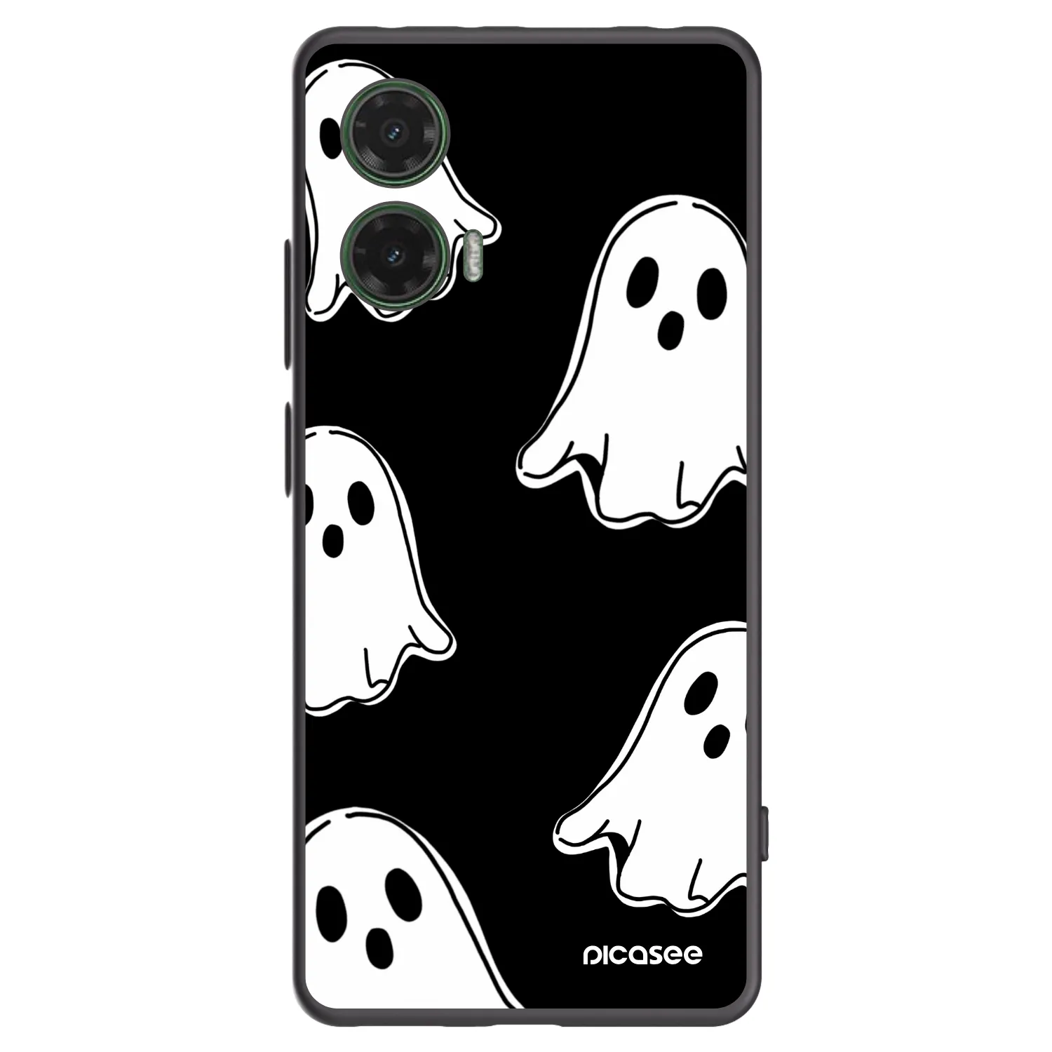 Picasee silikonowe czarne etui na Motorola Moto G35 5G - Black ghosts