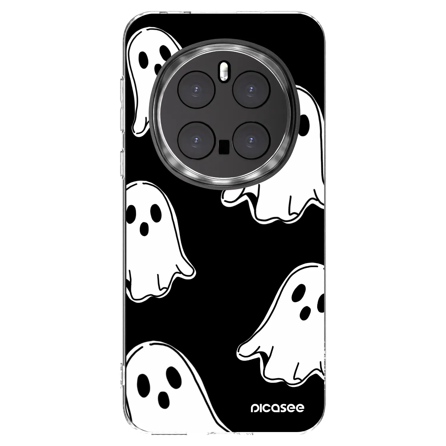 Picasee silikonowe przeźroczyste etui na Honor Magic7 Pro 5G - Black ghosts