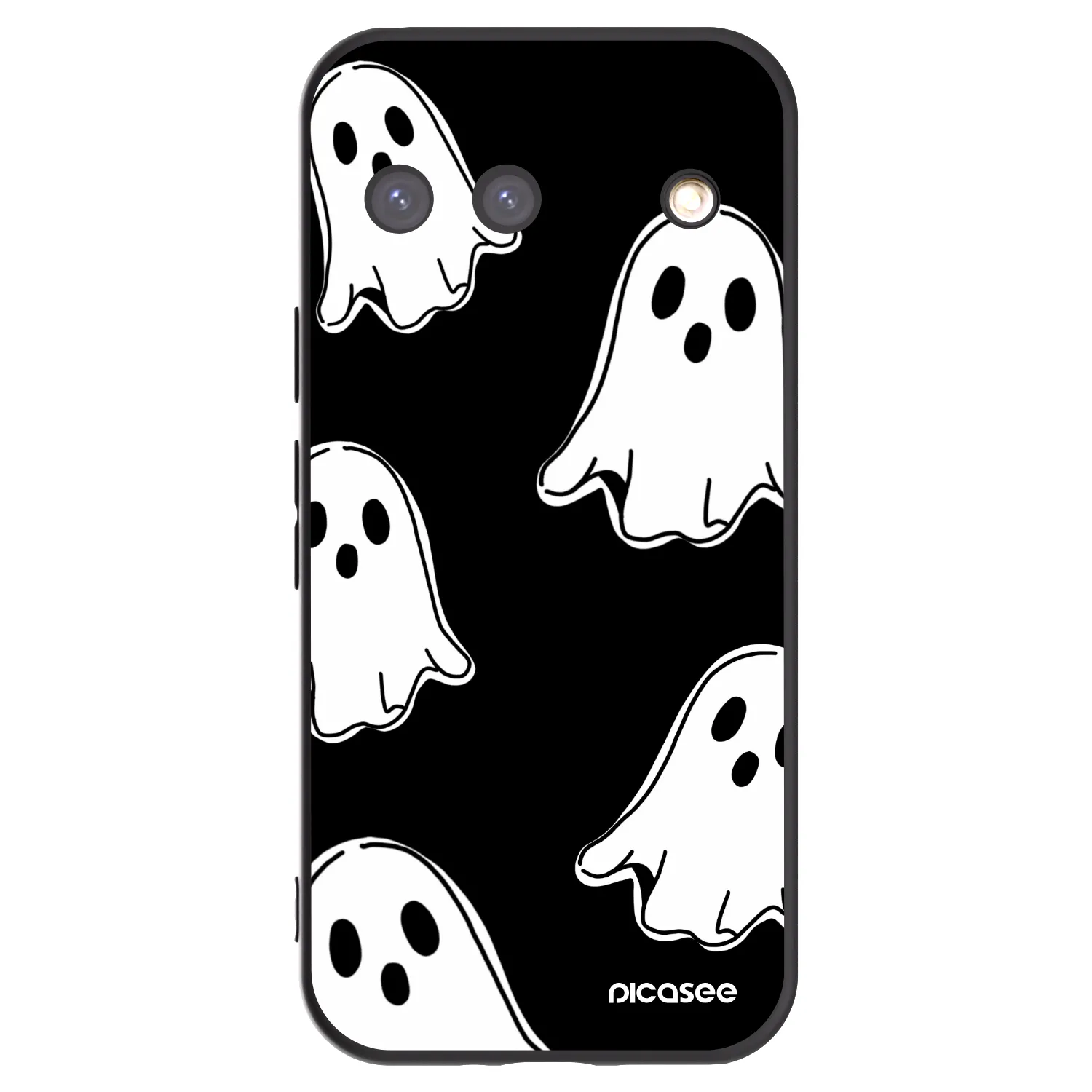Picasee silikonowe czarne etui na Google Pixel 9 - Black ghosts