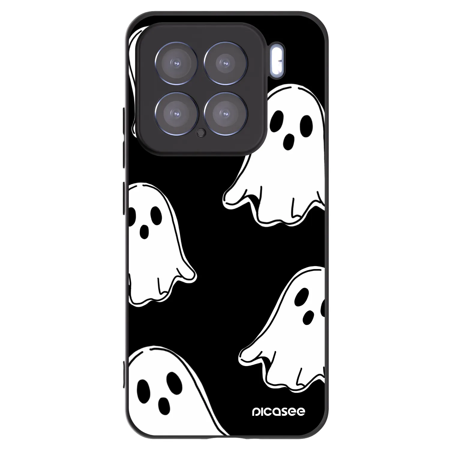 Picasee silikonowe czarne etui na Xiaomi 15 - Black ghosts