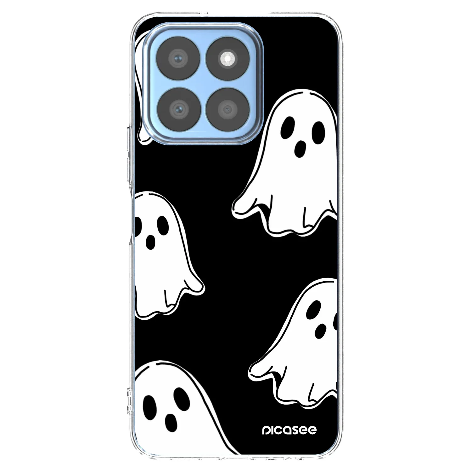 Picasee silikonowe przeźroczyste etui na Honor X8c - Black ghosts