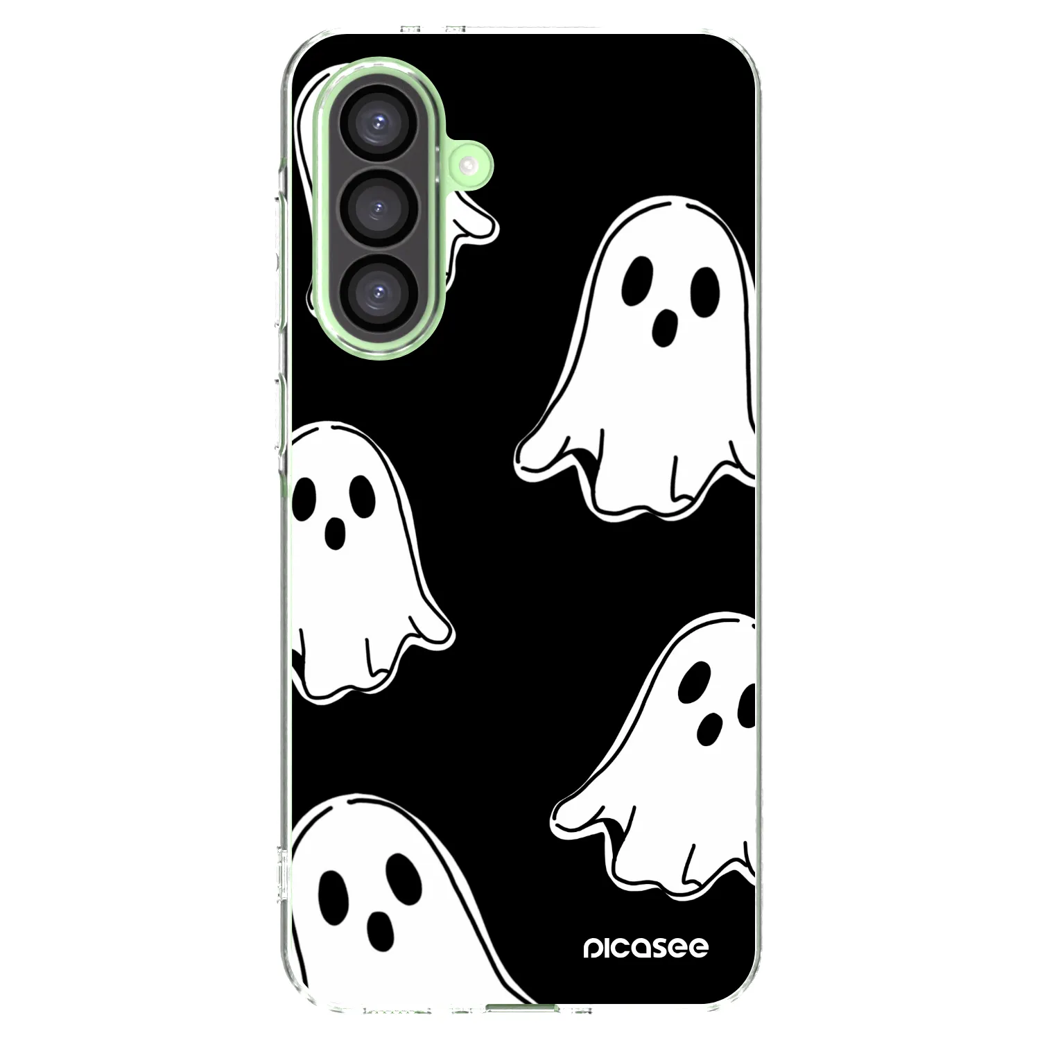 Picasee silikonowe przeźroczyste etui na Samsung Galaxy A26 5G A266B - Black ghosts