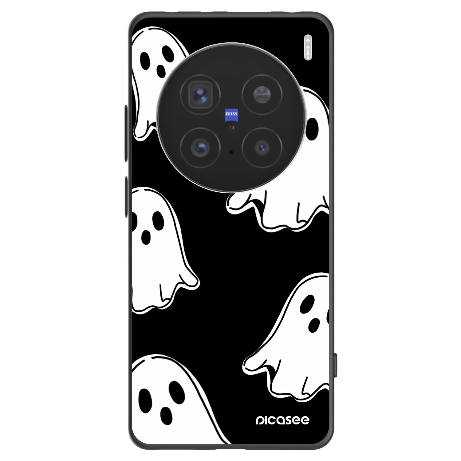 Picasee silikonowe czarne etui na Vivo X200 Pro - Black ghosts