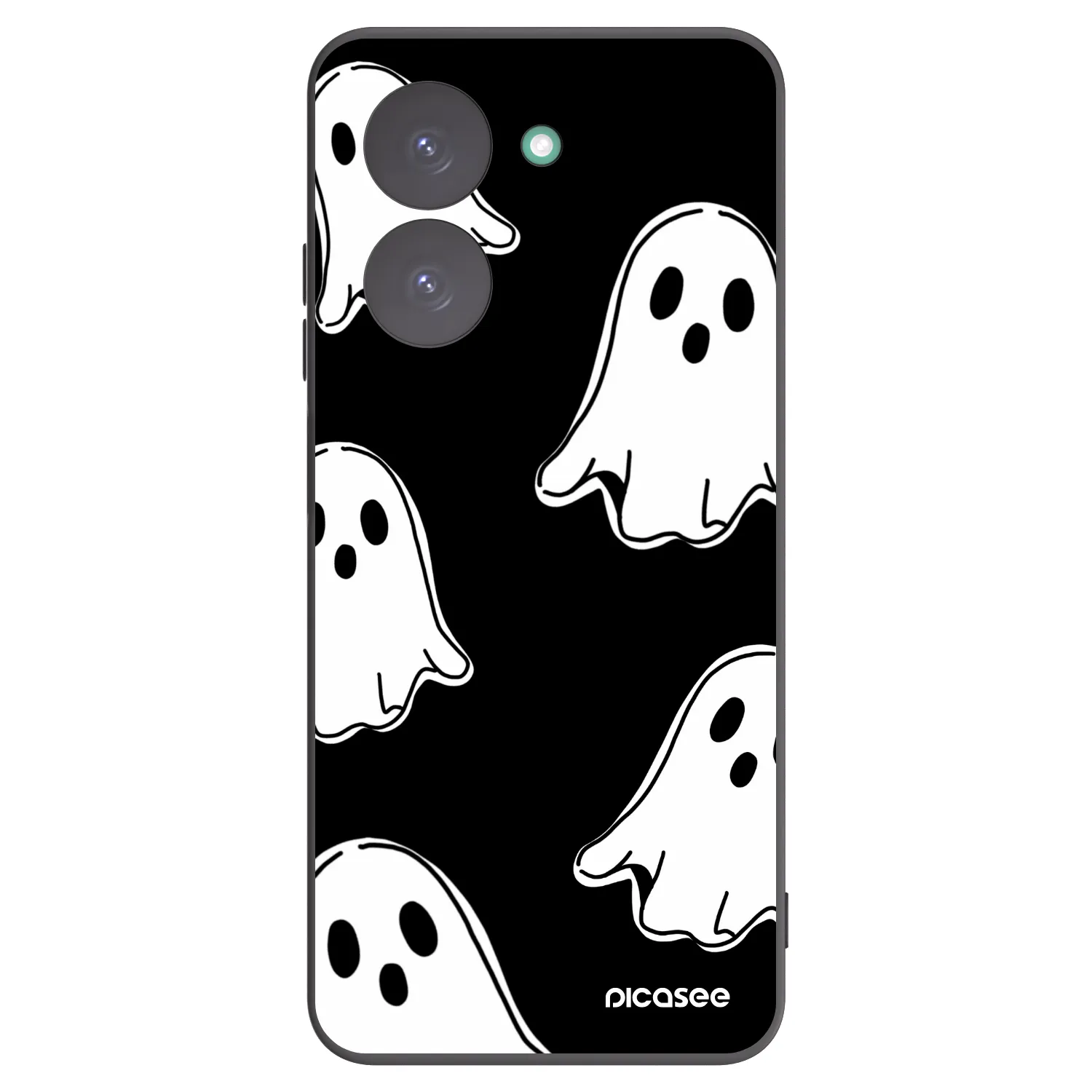 Picasee silikonowe czarne etui na Xiaomi Redmi A5 - Black ghosts