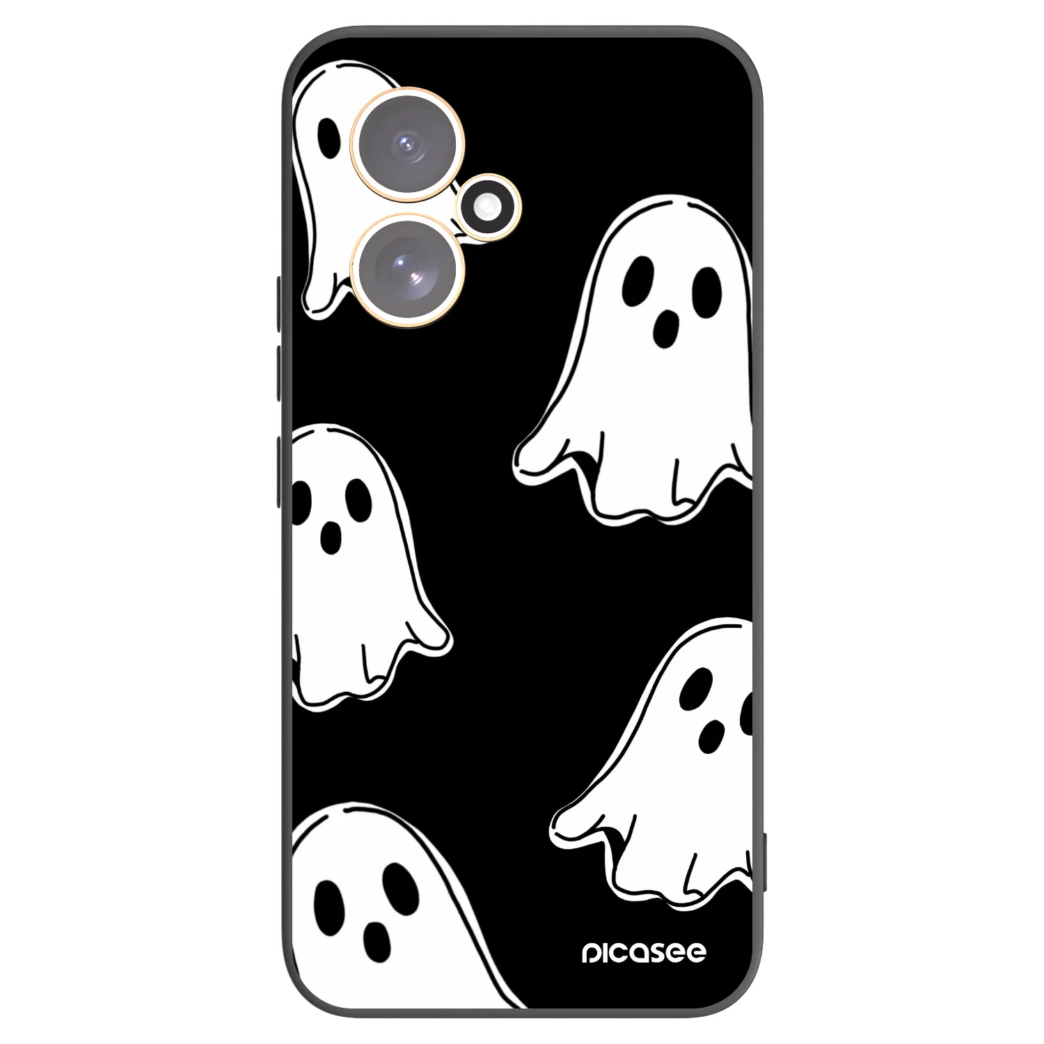 Picasee silikonowe czarne etui na Honor 400 5G - Black ghosts