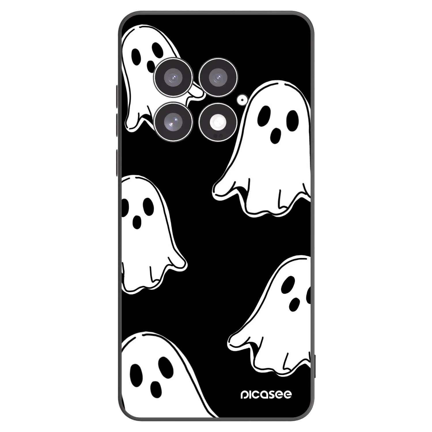 Picasee silikonowe czarne etui na OnePlus 13 5G - Black ghosts