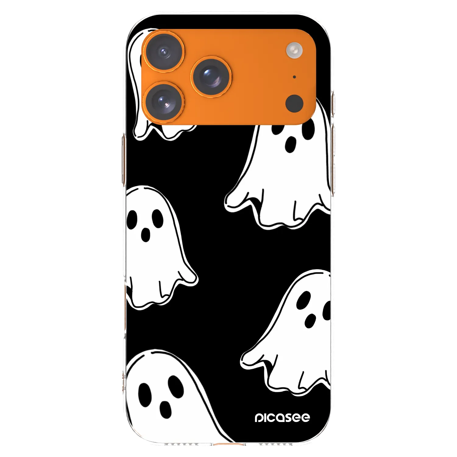 Picasee silikonowe przeźroczyste etui na Apple iPhone 17 Pro Max - Black ghosts