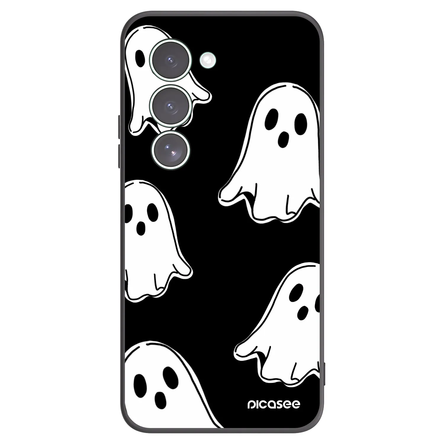 Picasee silikonowe czarne etui na Xiaomi Redmi 15 5G - Black ghosts
