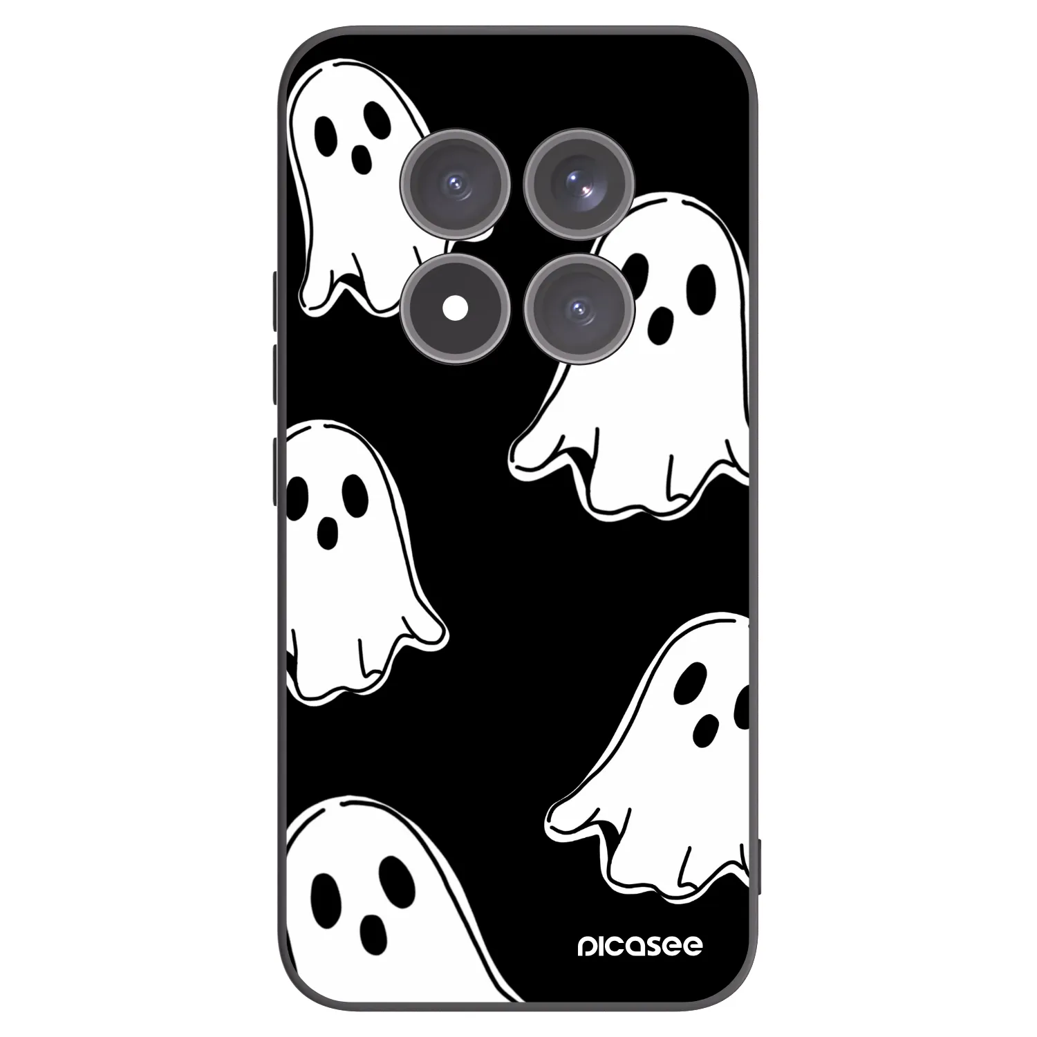 Picasee silikonowe czarne etui na Xiaomi Redmi Note 15 Pro+ - Black ghosts