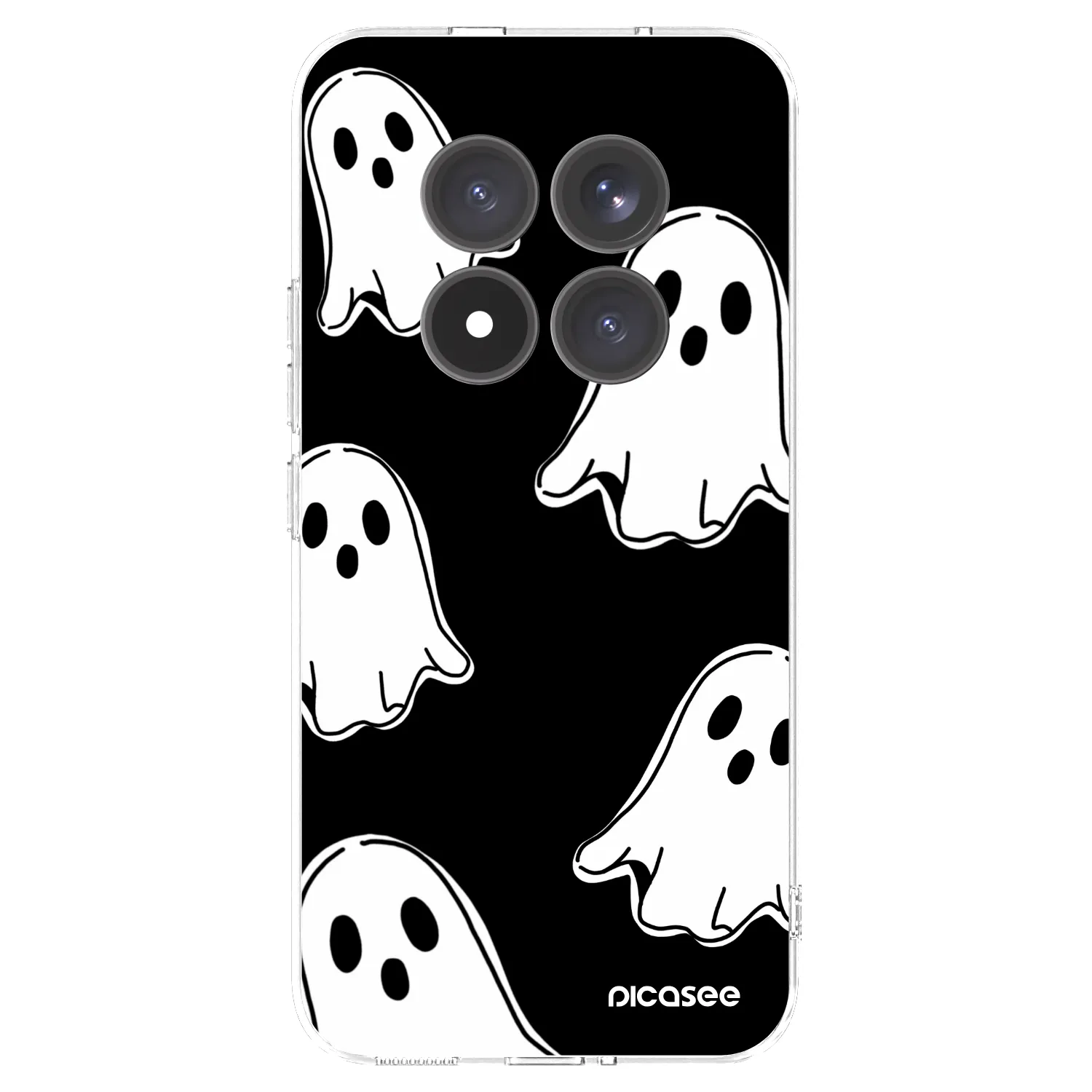 Picasee silikonowe przeźroczyste etui na Xiaomi Redmi Note 15 Pro+ - Black ghosts