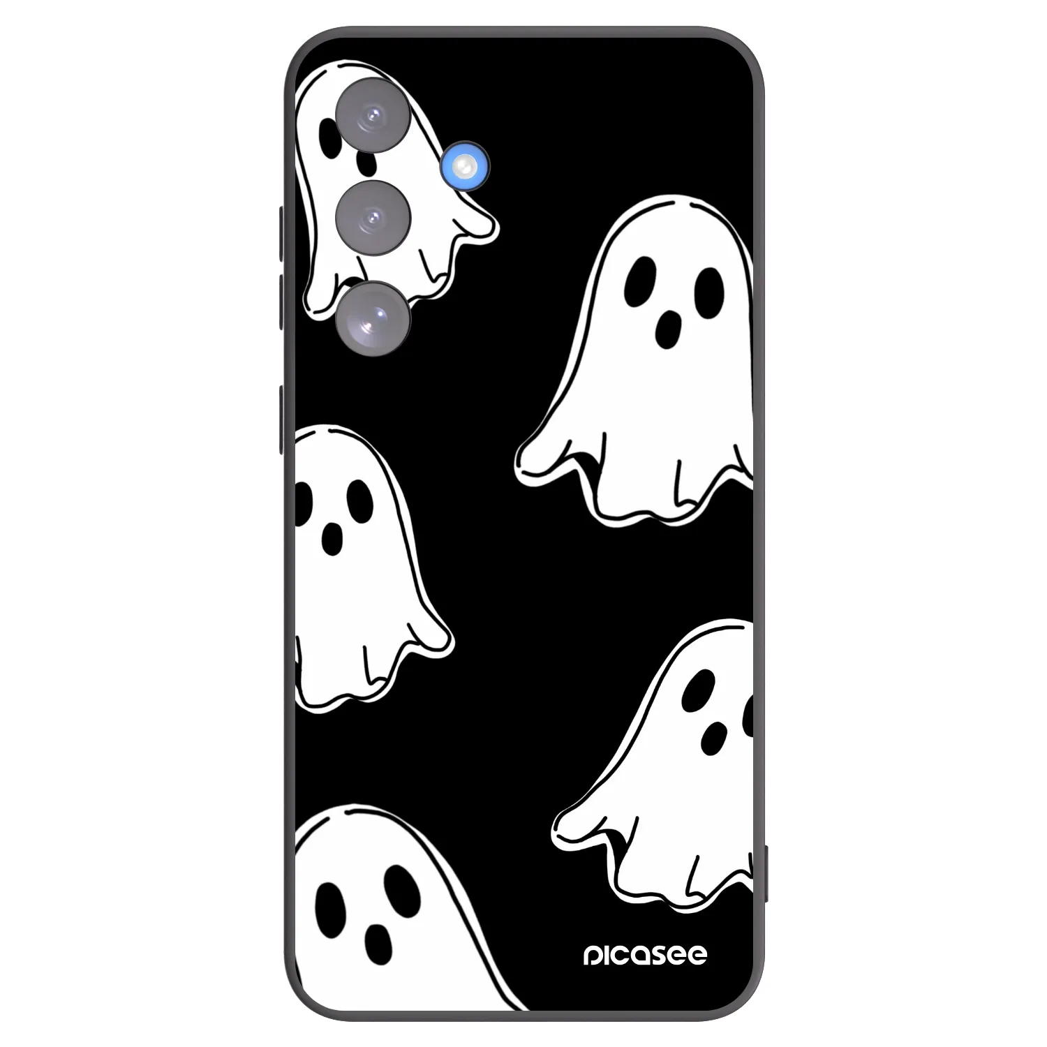 Picasee silikonowe czarne etui na Samsung Galaxy S25 FE 5G - Black ghosts