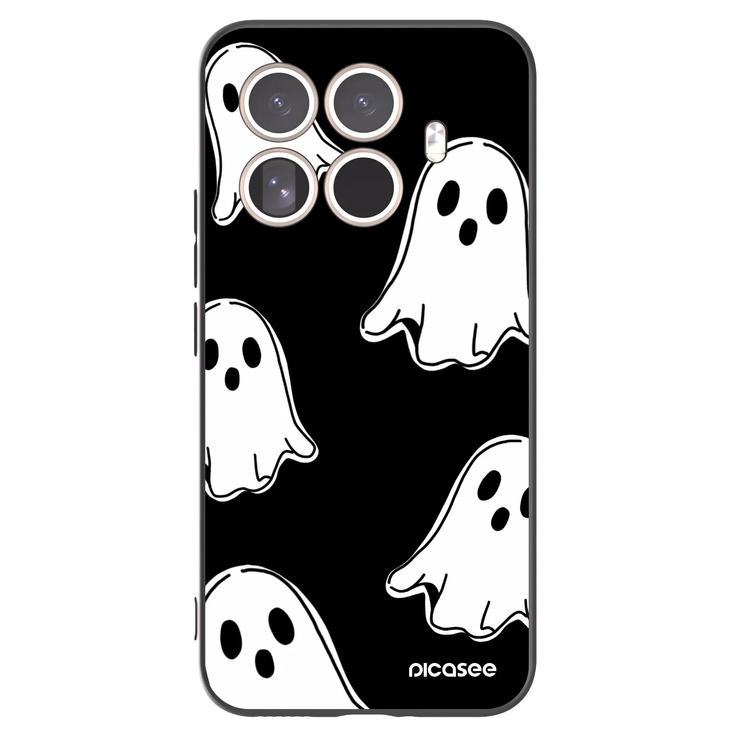 Picasee silikonowe czarne etui na Xiaomi 15T Pro - Black ghosts
