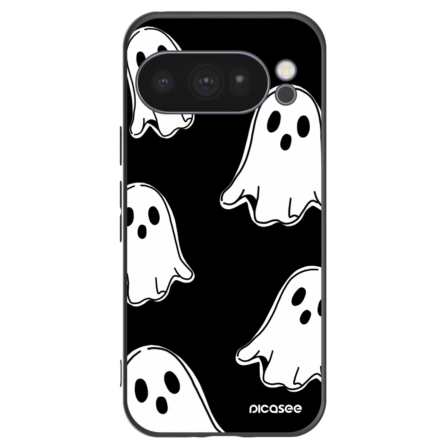 Picasee silikonowe czarne etui na Google Pixel 10 Pro - Black ghosts