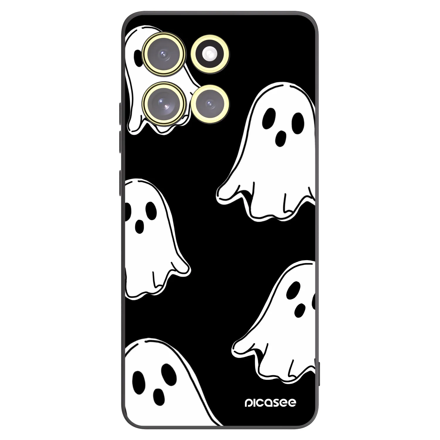 Picasee silikonowe czarne etui na Motorola Moto G86 Power 5G - Black ghosts