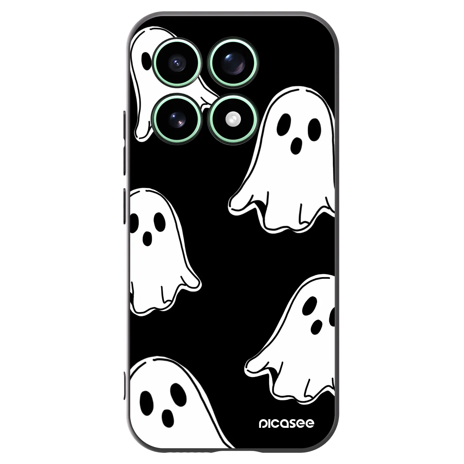 Picasee silikonowe czarne etui na Xiaomi 17 - Black ghosts