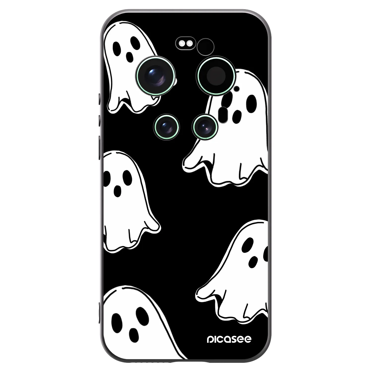 Picasee silikonowe czarne etui na Xiaomi 17 Ultra - Black ghosts