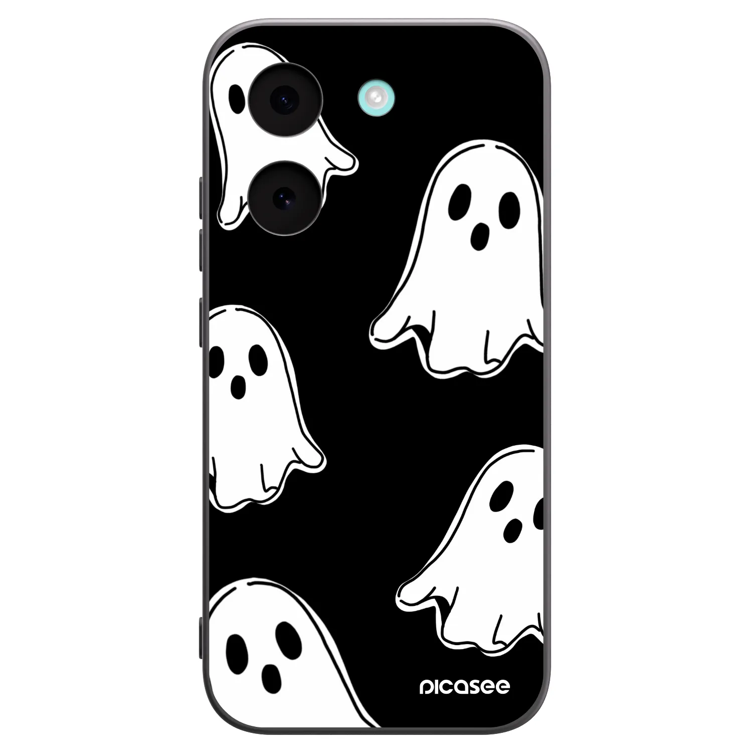 Picasee silikonowe czarne etui na Xiaomi Poco X8 Pro - Black ghosts