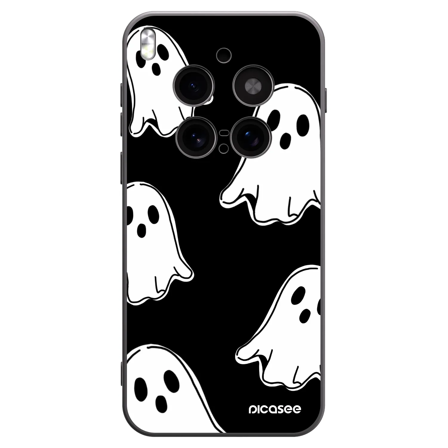 Picasee silikonowe czarne etui na Vivo X300 Pro - Black ghosts
