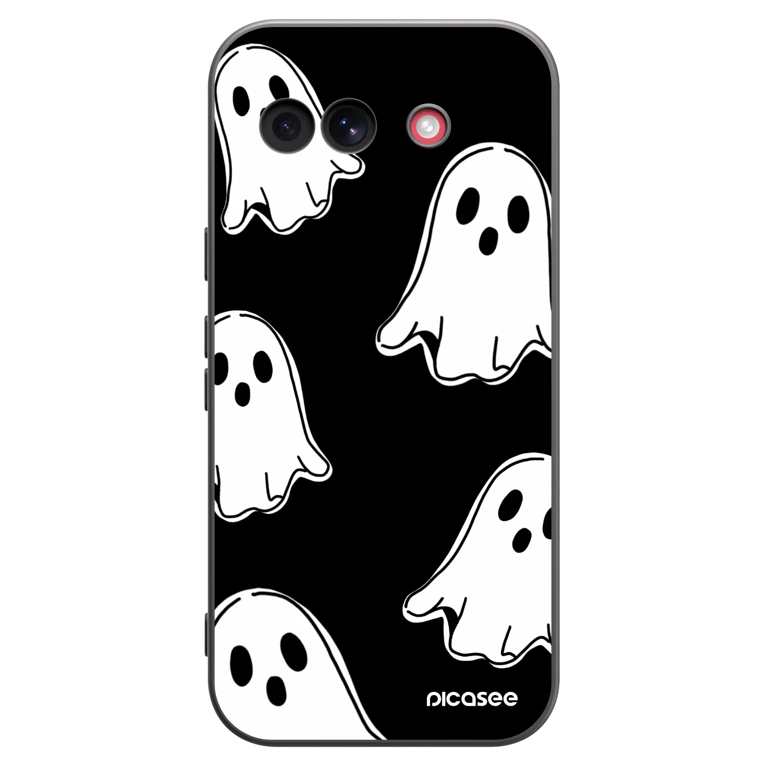 Picasee silikonowe czarne etui na Google Pixel 10a - Black ghosts