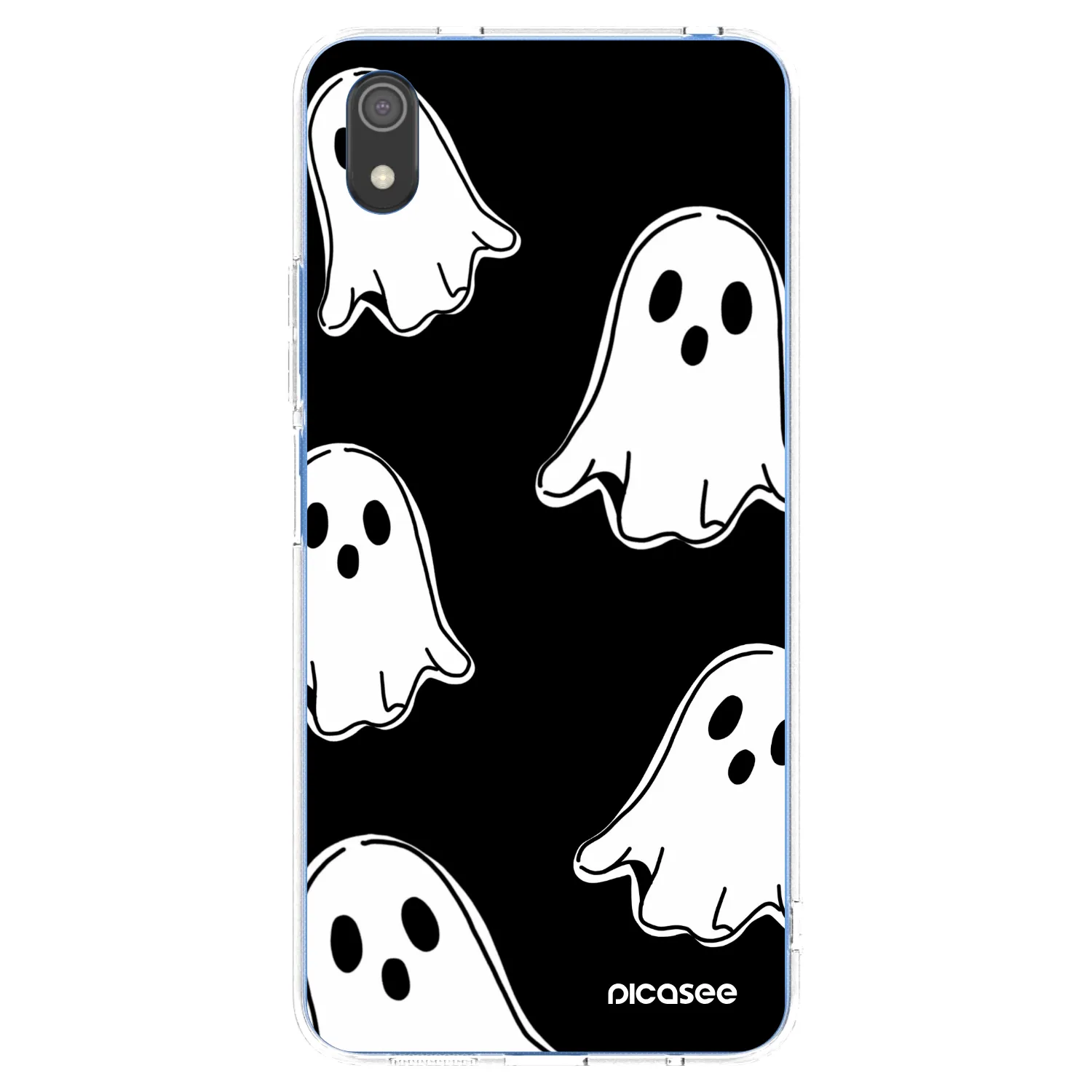Picasee silikonowe przeźroczyste etui na Xiaomi Redmi 7A - Black ghosts