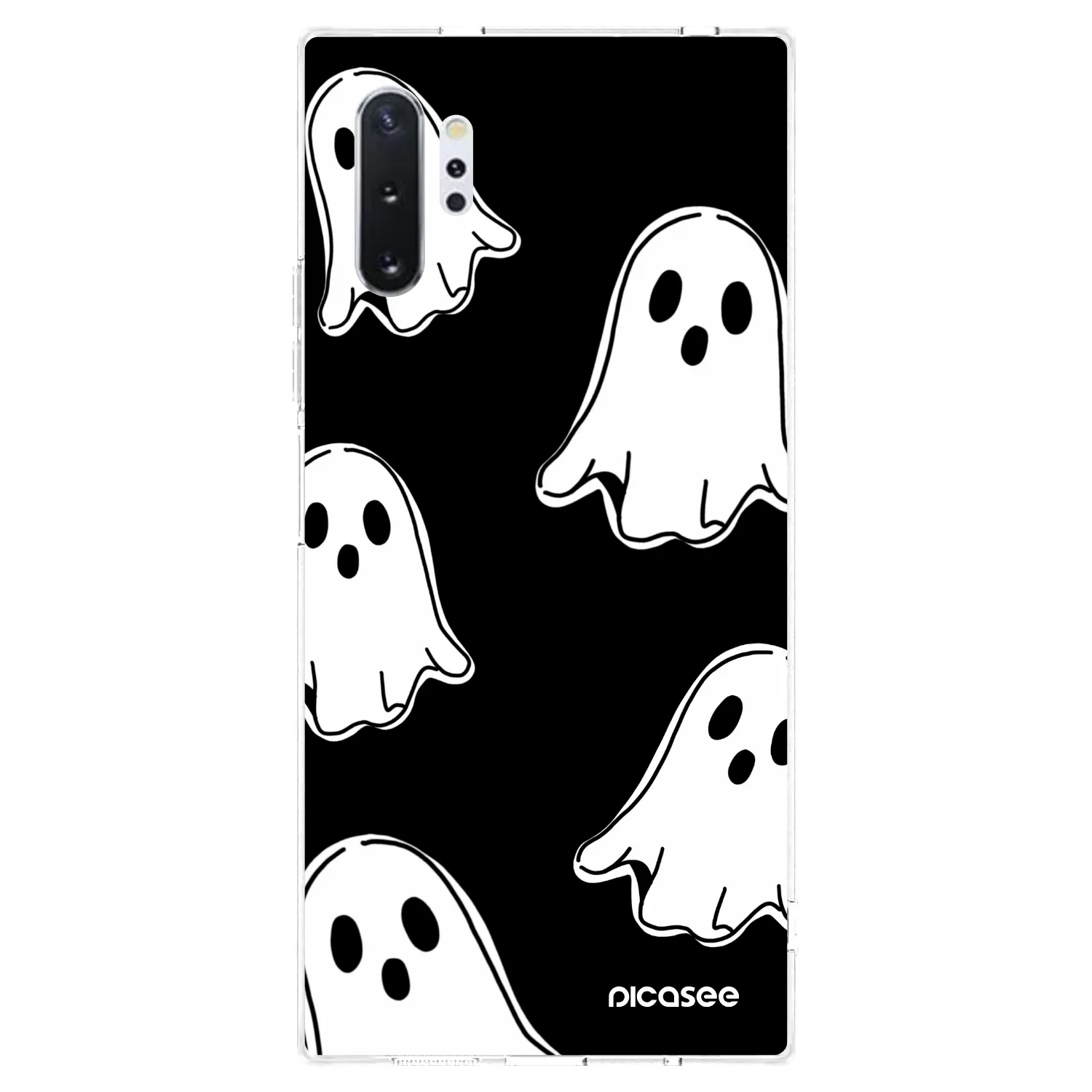 Picasee silikonowe przeźroczyste etui na Samsung Galaxy Note 10+ N975F - Black ghosts
