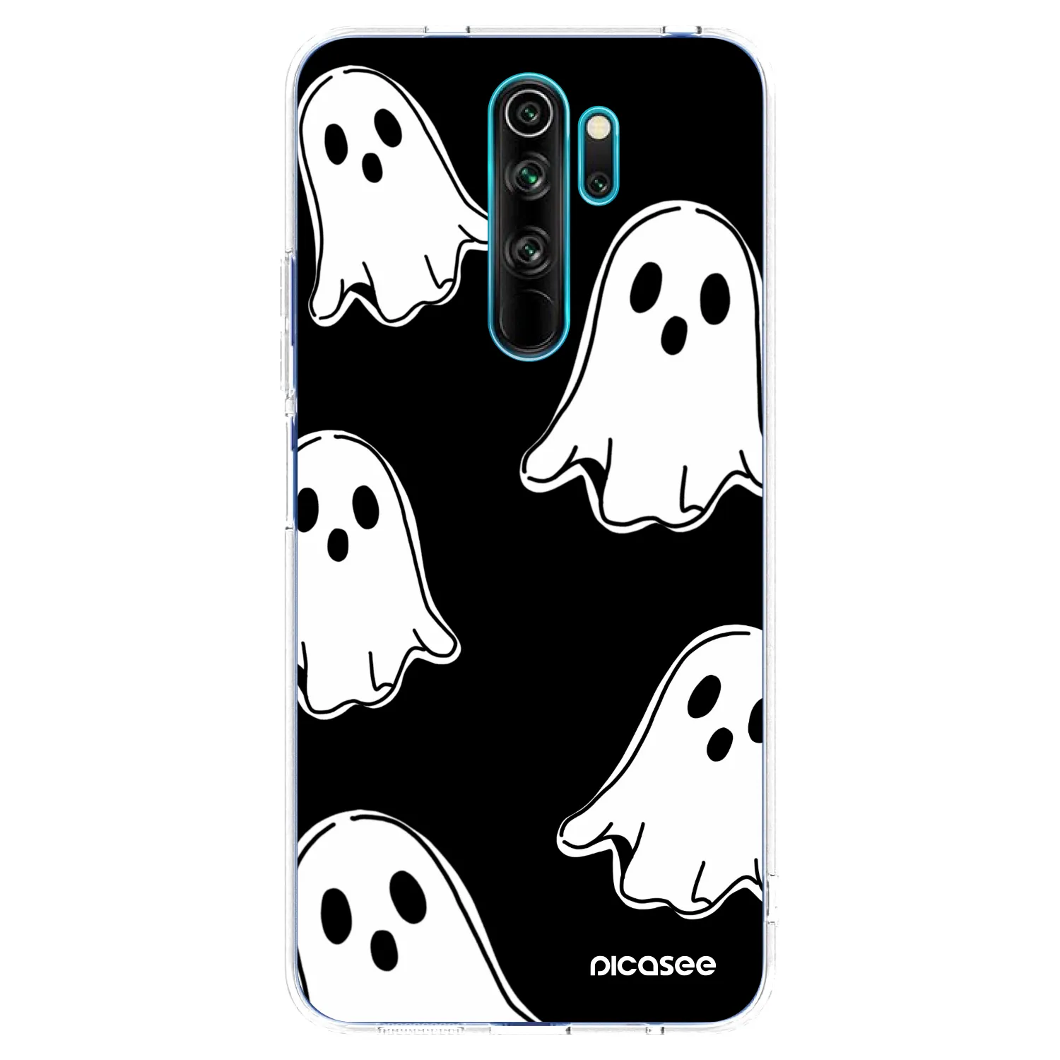 Picasee silikonowe przeźroczyste etui na Xiaomi Redmi Note 8 Pro - Black ghosts