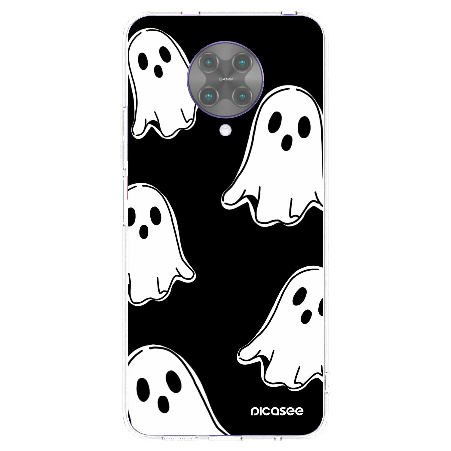 Picasee silikonowe przeźroczyste etui na Xiaomi Poco F2 Pro - Black ghosts