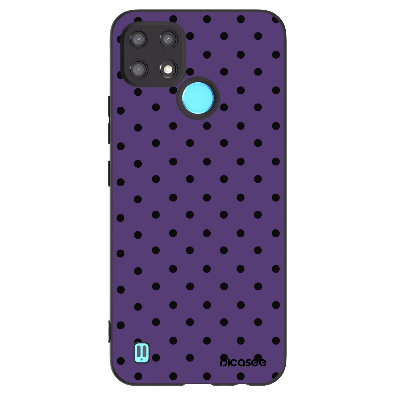 Picasee silikonowe czarne etui na Realme C21 - Flickers 2