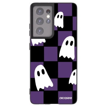 Picasee silikonowe czarne etui na Samsung Galaxy S21 Ultra 5G G998B - Ghosts