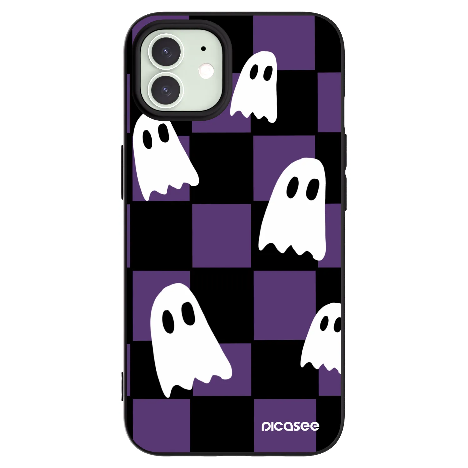 Picasee silikonowe czarne etui na Apple iPhone 12 - Ghosts