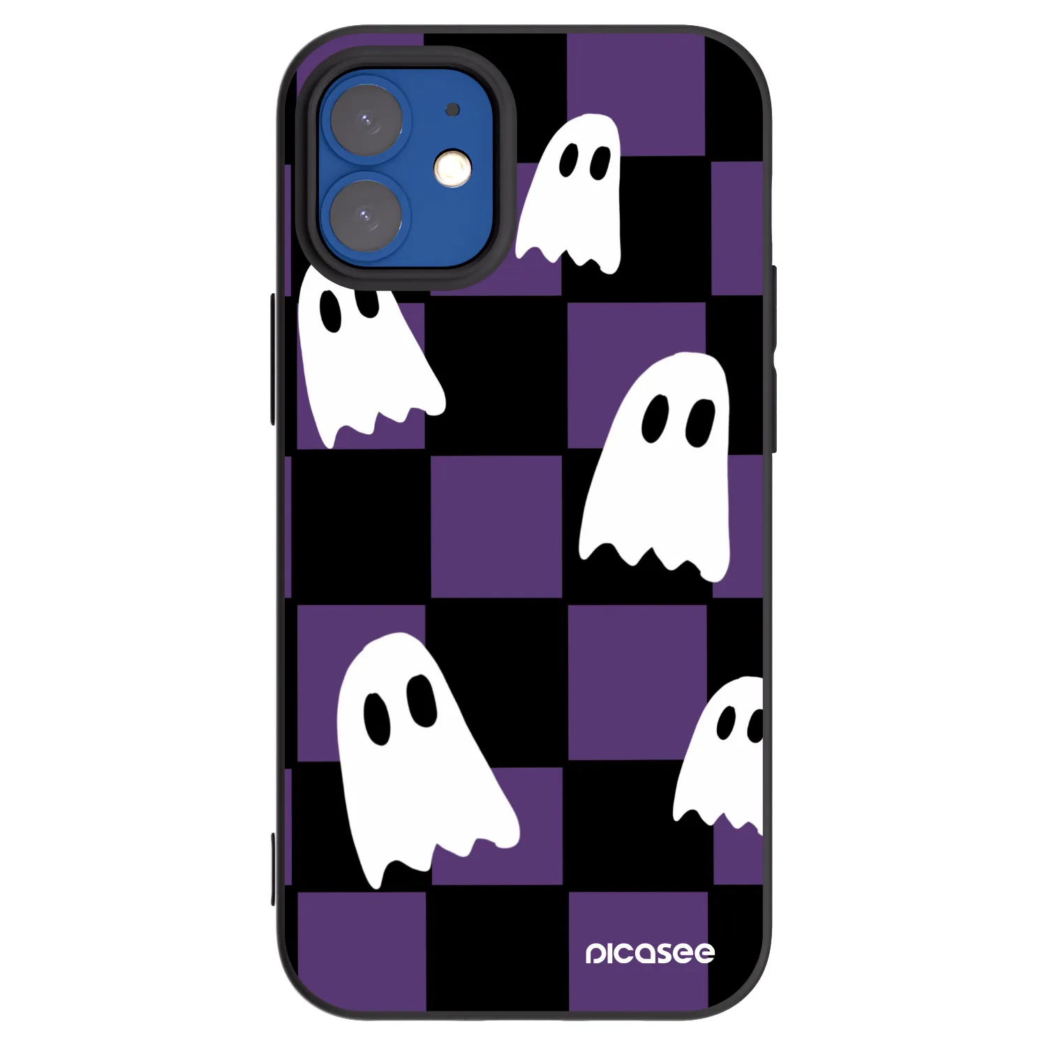 Picasee silikonowe czarne etui na Apple iPhone 12 mini - Ghosts