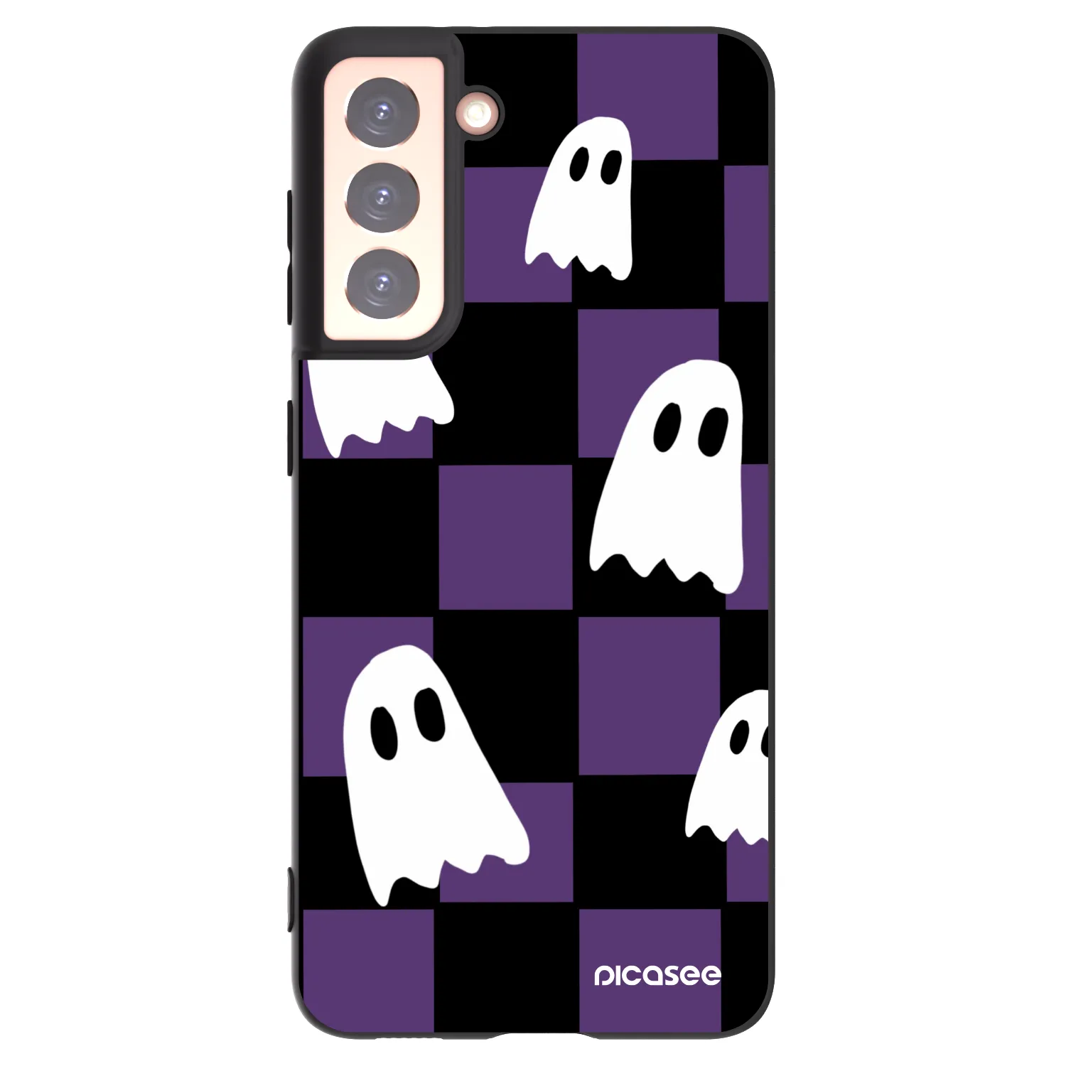 Picasee silikonowe czarne etui na Samsung Galaxy S21 5G G991B - Ghosts