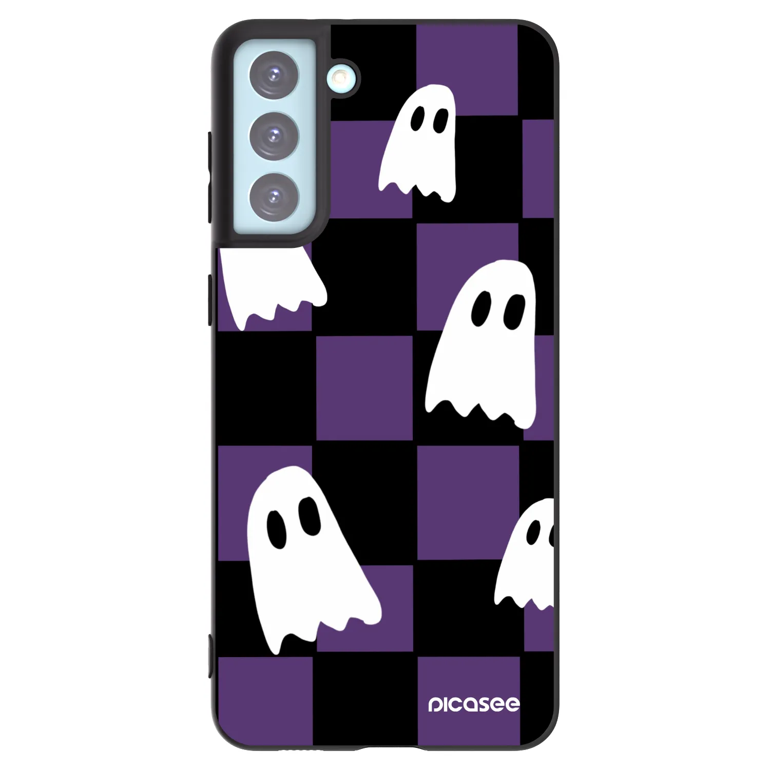 Picasee silikonowe czarne etui na Samsung Galaxy S21+ 5G G996F - Ghosts