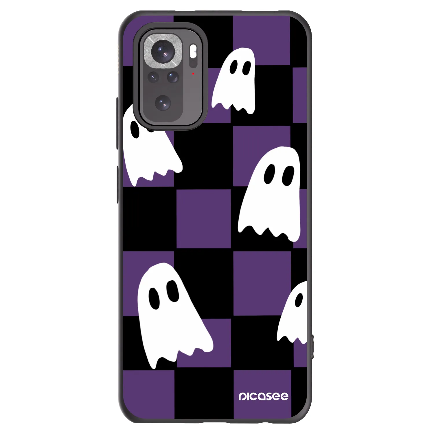 Picasee silikonowe czarne etui na Xiaomi Redmi Note 10S - Ghosts