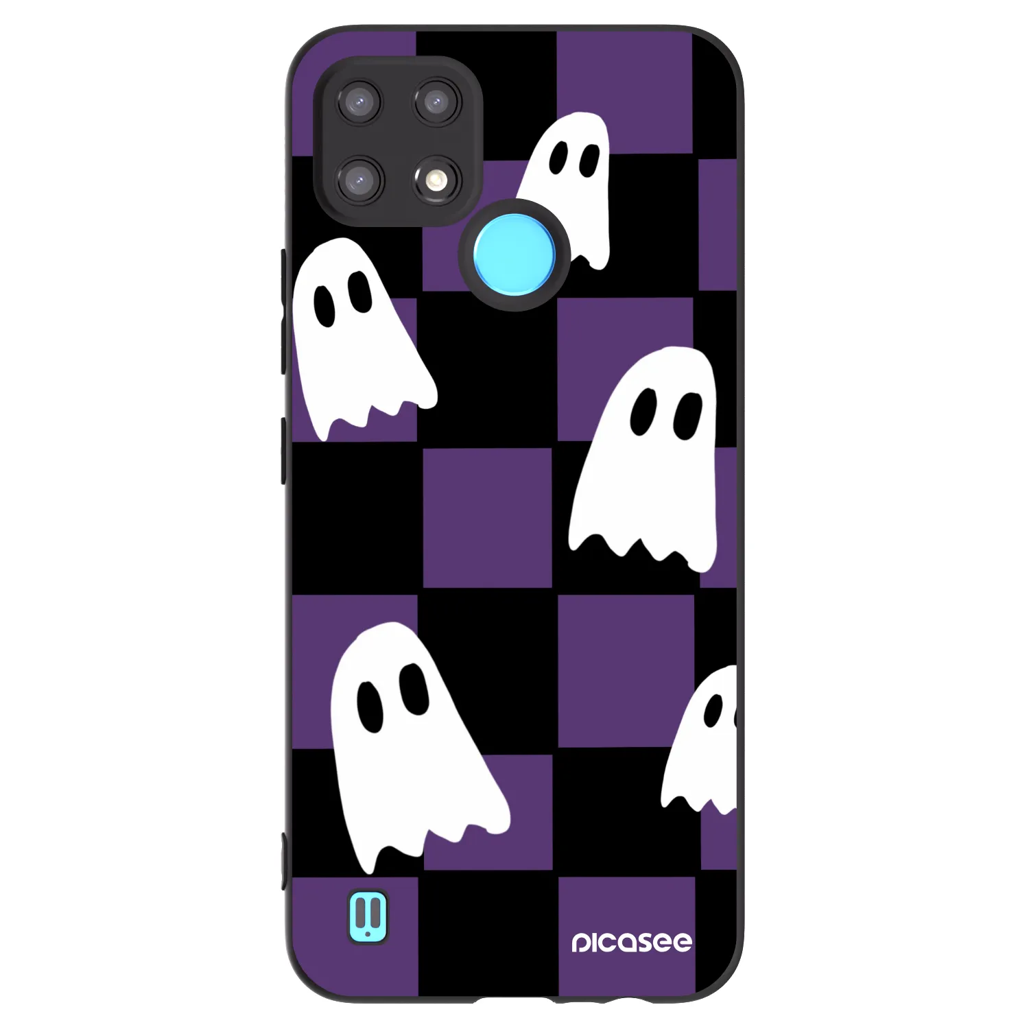 Picasee silikonowe czarne etui na Realme C21 - Ghosts