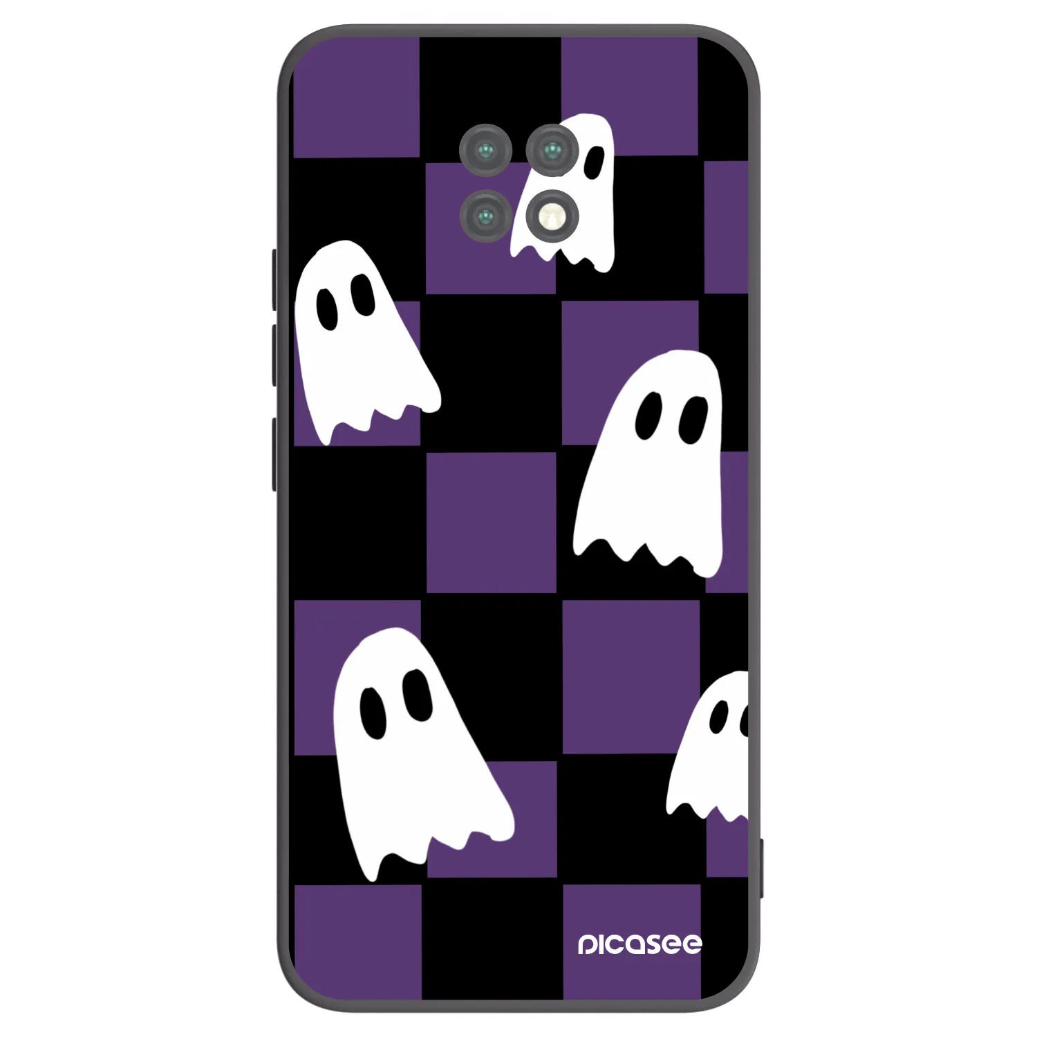 Picasee silikonowe czarne etui na Xiaomi Redmi Note 9T - Ghosts